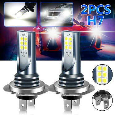 2pcs H7 Led Headlight Bulb Kit Car Fog Light Bulbs High Low Beam 110w 30000lm Super-Bright 6000k White