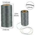 thumbnail image 2 of Flat Waxed Thread (Gray) - 284Yard 1mm 150D Wax String Cord Sewing Craft Tool Portable for DIY Handicraft Leather Products Beading Hand Stitching, 2 of 6