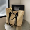 thumbnail image 2 of Bolso de hombro de paja de gran capacidad para mujer, bolso tejido hueco versátil de moda de verano 2024, bolso de playa para vacaciones junto al mar, 2 of 5