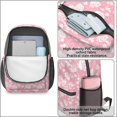 thumbnail image 4 of 17 Inch Lightweight Backpack,PVC Waterproof Oxford Fabric, Ergonomically Designed, with Large Capacity, Wildflower Garden Aesthetic Floral Print, 4 of 5