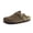 Dark taupe, variant on Cushionaire Hamlet Genuine Leather Suede Clogs for Women, Slip On Shoes with Detailed Metal Buckle Strap and Memory Foam Footbed