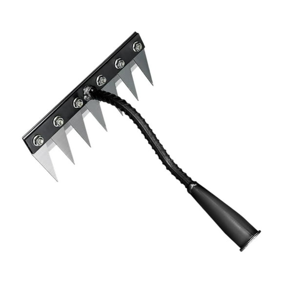 Arrancador de Malezas Extractor Manual de Hierbas Removedor con Garra para Aflojar Tierra y Herramienta Metálica Mango Ergonómico Apto para Huerto 7 dientes