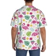 thumbnail image 5 of Vsdgher Cute Flamingo Print Men's Wrinkle Free Untucked Cuban Shirt Business Casual Button Down Shirts Short Sleeve Shirt, 5 of 7