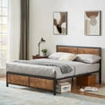 thumbnail image 3 of VECELO 3-Piece Transitional Wood Queen Bedroom Set, Black/Rustic Brown, 3 of 9