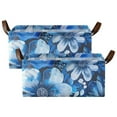 thumbnail image 3 of Blue Floral Flowers Storage Bins with Handles Foldable Storage Baskets for Shelves Organizer Cloth Baskets, 3 of 8