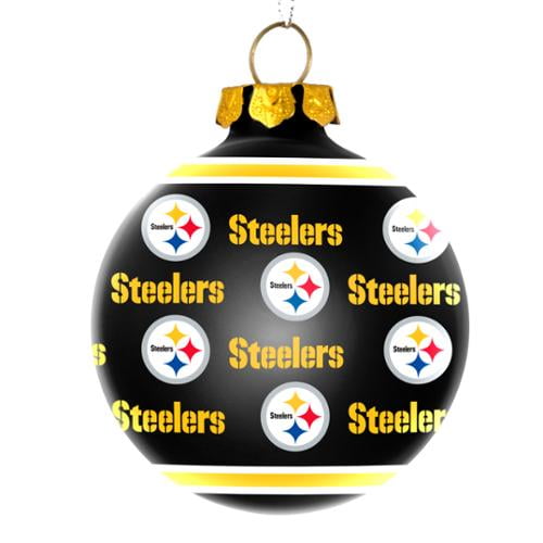 Pittsburgh Steelers Official NFL Repeat Glass Ball Christmas Ornament