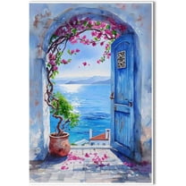 Hieng The third of a set of three Mexican Wall Art Colorful Mexican Doors Painting Canvas PRINT Traditional Hacienda Architecture Wall Decor