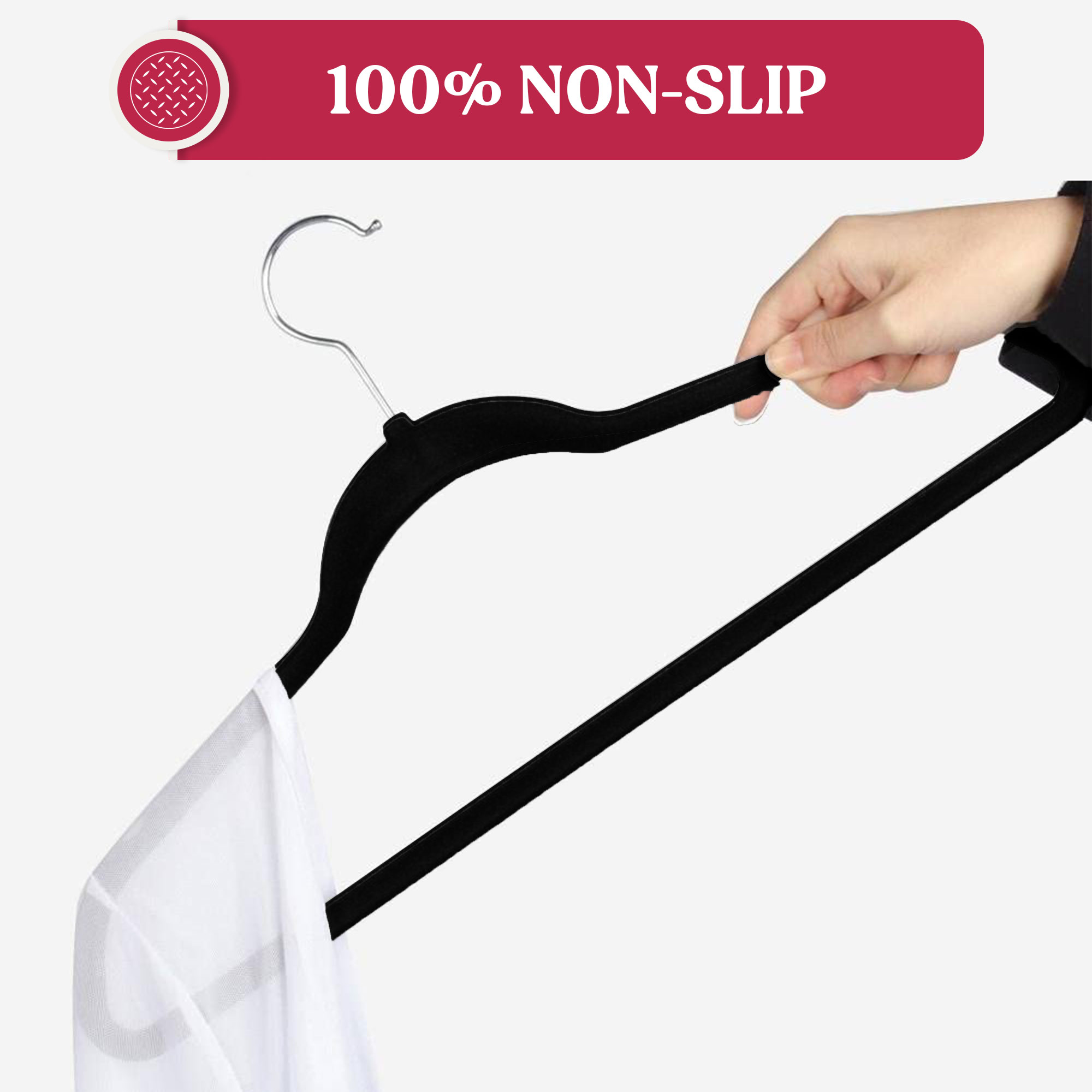 Lux Decor Collection 30-Pack Black Velvet Hangers photo 4