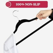 Lux Decor Collection Black Velvet Hangers Space Saving and Non-Slip Hangers - 30 Pack