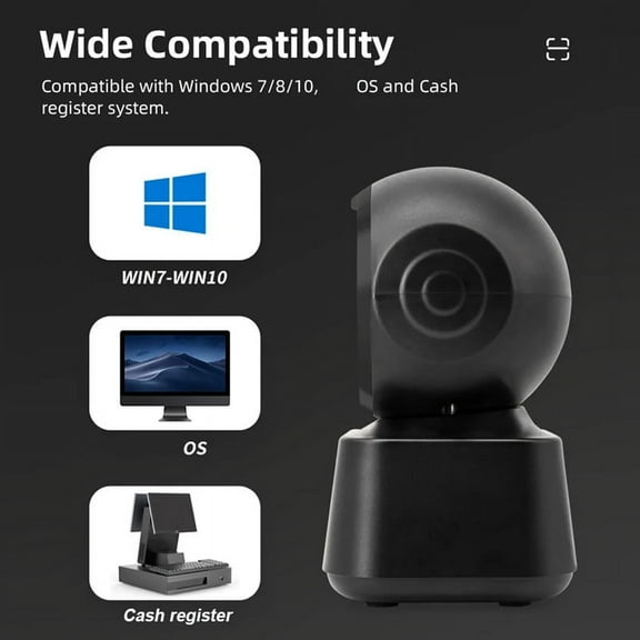 1D 2D QR Wired Barcode Scanner Automatic Sense Reader USB Desktop Barcode Reader