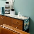 thumbnail image 3 of Teal Gold Coastal Wave Table Runner Cotton Linen 60 Inch Holiday Dresser Scarves, Abstract Oil Painting Ocean Tablerunner for Kitchen Coffee Dining Bedroom Living Room Dinner Scarf Décor 13''x60'', 3 of 9