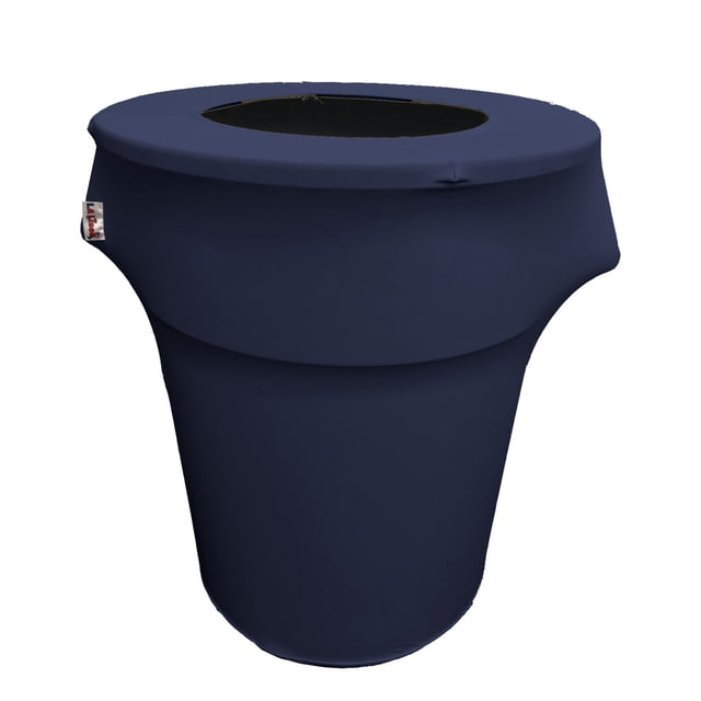 LA Linen Housse Extensible en Spandex pour Poubelle Ronde de 44 Gallons, Marine