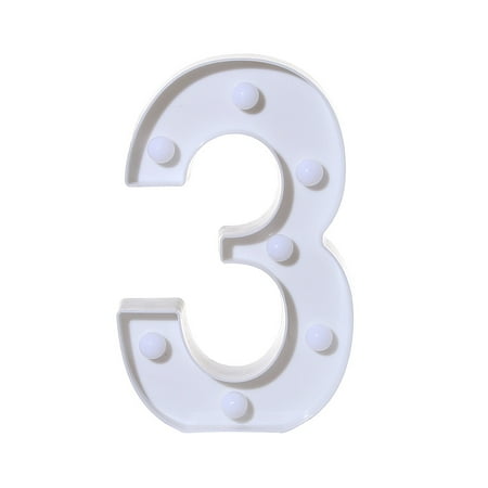 

GiliGiliso Clearance Alphabet LED Digital Lights Light Up White Plastic Digital Standing Hanging 3