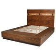 thumbnail image 3 of Zeko King Size Storage Bed- Live Edge Panel Headboard- Walnut Brown Wood, 3 of 6