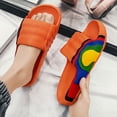 thumbnail image 2 of Mens Slippers,Men Slippers EVA Thick Sole Lightweight Comfort Summer Slippers for Outdoor Indoor Casual Wear,Slippers for Men,Orange,3.5, 2 of 9