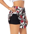 thumbnail image 2 of Bixox Women's Cute Dog pattern 2 in 1 Running Shorts - Lightweight Athletic Workout Gym Yoga Shorts Liner with Pockets - Large, 2 of 7
