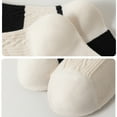thumbnail image 2 of Black and White Striped Cotton Ankle Socks for Women - Breathable Summer Mid-Calf Socks (One Size, 6 Pairs), 2 of 7