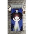 thumbnail image 2 of Ambesonne UFO Quilted Coverlet 2 Pcs, Night Scenery with Aliens Space, Twin Size, Multicolor, 2 of 2