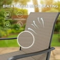 thumbnail image 3 of 3-Piece Outdoor Bar Set, Swivel Textilene Bar Stools with Glass-Top Table, Patio Bistro Set for Balcony, Backyard & Poolside, 3 of 5