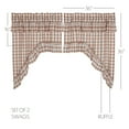 thumbnail image 5 of VHC Brands Annie Buffalo Portabella Check Farmhouse Ruffled Swag Curtain Set 36x36x16, 5 of 7