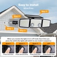 thumbnail image 5 of UME 2 Pack Solar Flood Lights, 3000 Lumen Waterproof Solar Motion Activated Security Light, 3 Modes for Outdoor Garden Garage Yard, Black, 5 of 8