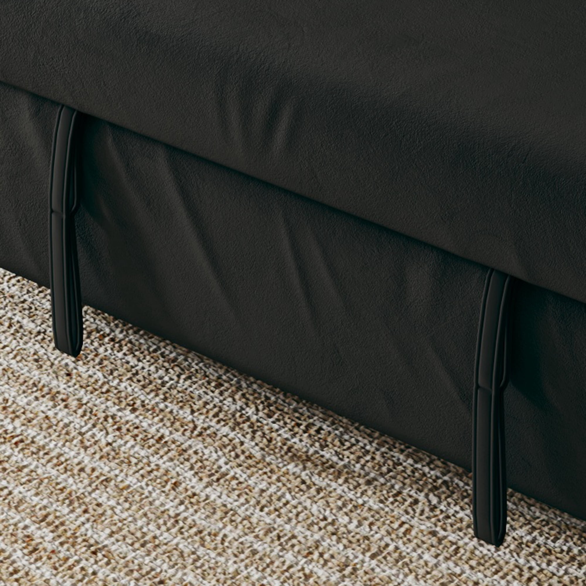 51" Velvet Sleeper Loveseat Couch, Pull-Out Couch Bed with Storage Bags, Convertible Loveseat Sofa Bed for Living Room, Black