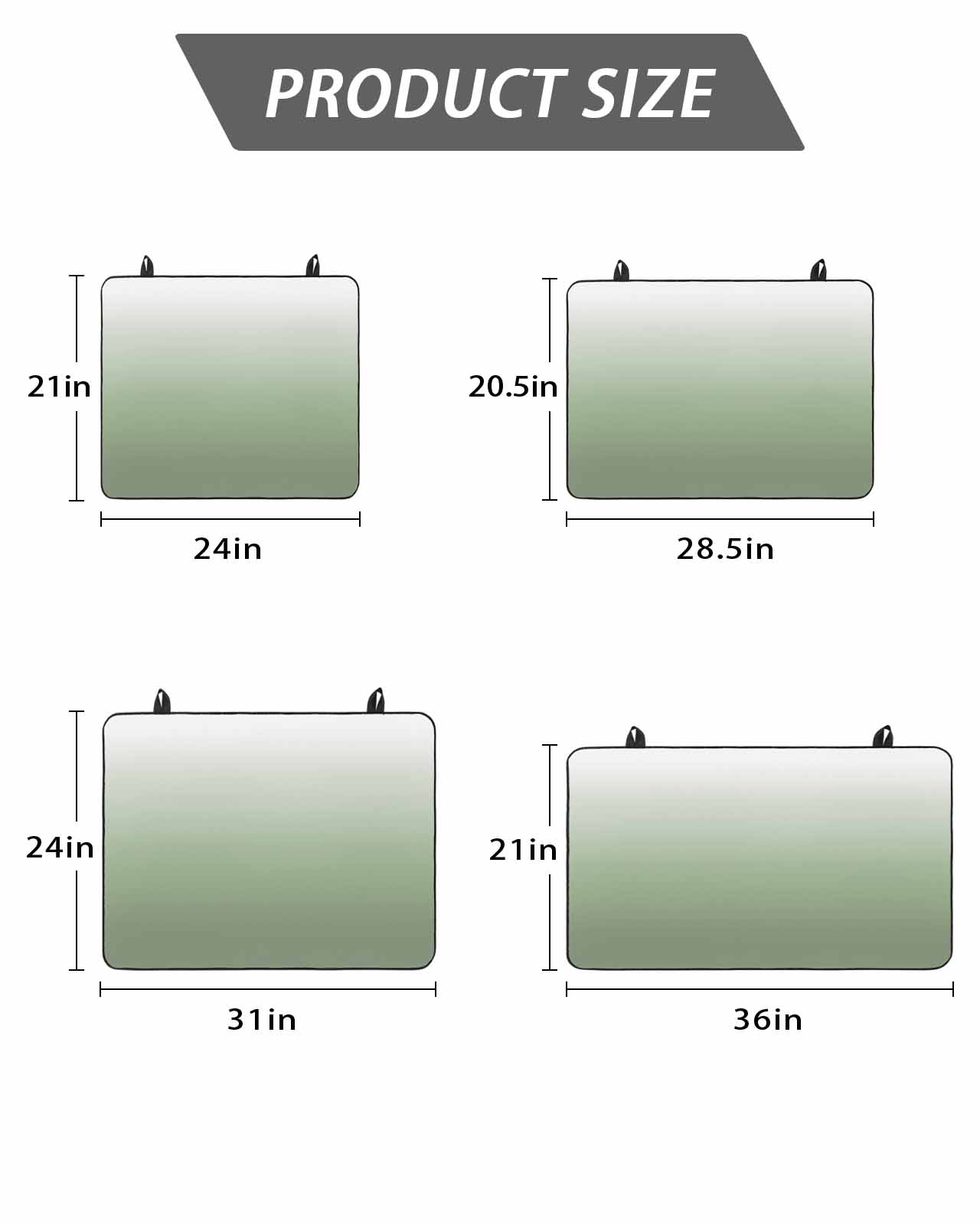 Sage Green Stove Top Covers for Electric Stove, 28'x20'' Green Gradient Ombre Color Glass Ceramic Stove Cover Foldable Rubber Mat Heat Resistant Cooktop Protector for Kitchen