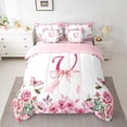 thumbnail image 2 of Erosebridal Queen Comforter Set 7 Pieces,Initial Letter Reversible Bed in a Bag Queen,Bowknot Alphabet Queen Bedding Set,A-Z Comforter,Flat Sheet,Fitted Sheet,Pillowcases,Pillow Shams, 2 of 5