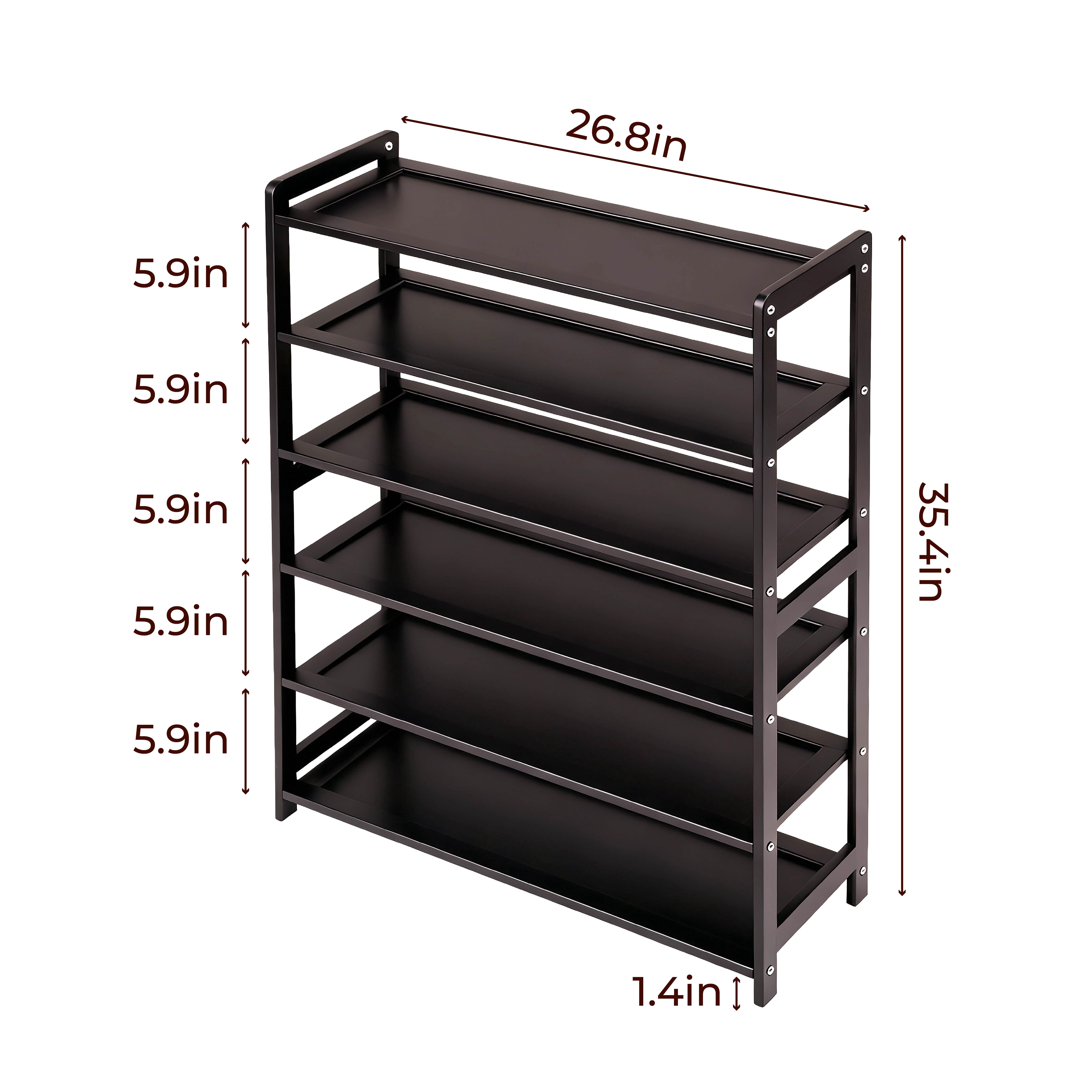 Zimtown Bamboo Shoe Rack, 6 Tier 24 Pairs Shoe Storage Organizer Space Saving for Entryway Home, Coffee