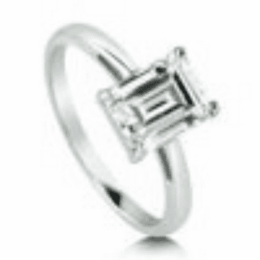2CT Lab Created Diamond (VVS1,G-H) Emerald Solitaire Ring 14K White Gold Fine Jewelry for Women Gift