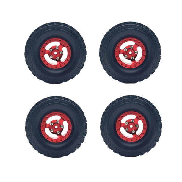 Juego de 4 ruedas y neumáticos para coche RC con esponja interior, actualización para MN82 D90 D91 Rojo