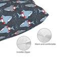 thumbnail image 3 of Fotbe Cute Shark Funda de Almohada Decorativa Estilo Occidental, Lujo en Algodón, Fundas para Almohadas King, Cojín Estampado para Decoración del Hogar-14"x20", 3 of 6