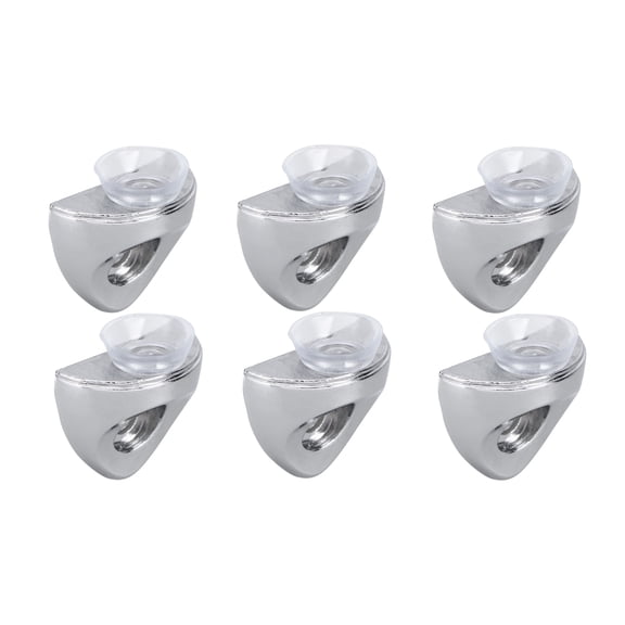 Voiceine 20 PCS Glass Wood Shelf Supports with Suction Cups Heart Shaped Shelf Pegs with 20 PCS Screws (Silver)