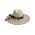 thumbnail image 3 of Gravity Threads Women's Honecomb Shape Crochet Panama Hat with Leopard Band, 3 of 3