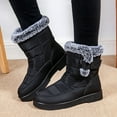 thumbnail image 2 of Chenyee Snow Boots for Women Warm Furry Linied Winter Shoes Water-proof Hook Loop Mid Calf Booties, 2 of 8