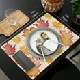 thumbnail image 7 of 2024 Placemat Thanksgiving Maple Leaf 4/6pcs Table Pad Mats for Dining Table Home Kitchen r Accessories Linen Coaster, 7 of 7