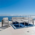 thumbnail image 2 of Noble House Cape Coral Outdoor 6 Seater Sectional Sofa Chat Set Silver, 2 of 36