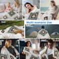 thumbnail image 5 of Sage Green Aztec Cooling Blanket, Lightweight Breathable Summer Throw Blanket with Double Sided Cold Effect,Southwest Boho Ethnic Chic Motifs Picnic Beach Blankets Bed Sheet for Hot Sleepers 60"x80", 5 of 8