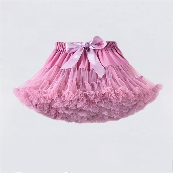 ATOGUTA Girls Tutu Skirt Layered Tulle Princess Dresses for Girls Birthday Dance Party Size 0-10, Watermelon Red