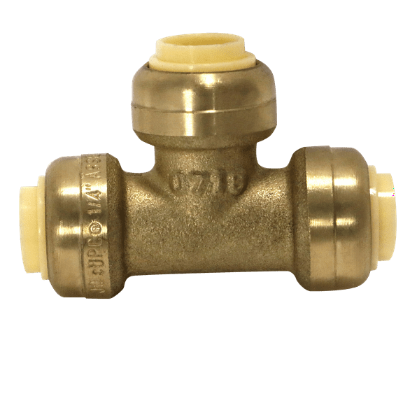 2 Pcs XFITTING Push Fit 1/4 Inch x 1/4 Inch x 1/4 Inch Push Fit Tee,