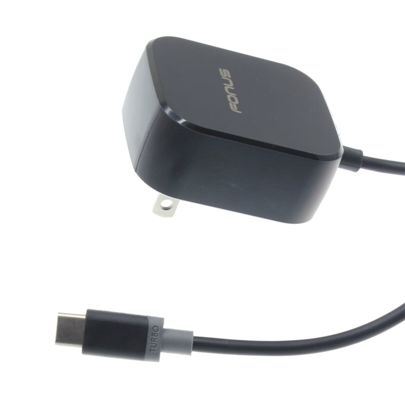 Black//UL Certified Professional 33W QC 3.0 Works for RED Hydrogen One Quick Adaptive Fast Charge 3.0 with Folding Blade Plus Both MicroUSB//Type-C Cables