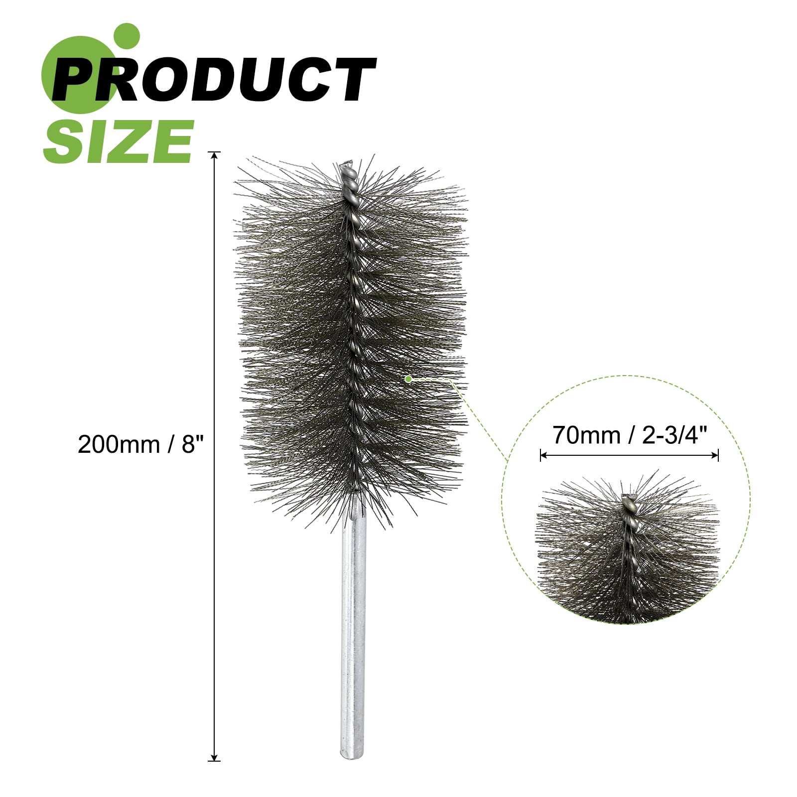4pcs Pipe Cleaners Brush Set 2.76 Inch Stainless Steel Bristles Cleaning Brush with Ergonomic Handle for Bottles Straws Pipes Keyboards Tubes, Silver