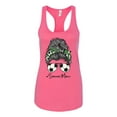 thumbnail image 3 of Messy Bun Soccer Life | Mom Life Game Day Vibes Sports Lover | Mother's Day Sports Ladies Racerback Sleeveless Top, Hot Pink, S, 3 of 5