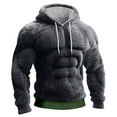 thumbnail image 5 of Men's Muscle Graphic Print Hoodie, Casual Long Sleeve Pullover Sweatshirt, Novelty Design Streetwear for Christmas Gift, Halloween, Party and Lounge Wear,Gray,M, 5 of 6