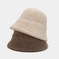 thumbnail image 3 of CoCopeanut Topi Ember Musim Dingin untuk Wanita Topi Pelindung Telinga Hangat Tebal Topi Wol Prancis Topi Nelayan Rajutan Hiking Luar Ruangan Wanita Panama, 3 of 6