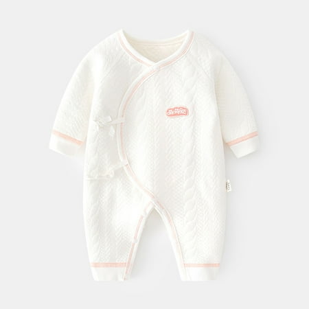 

Yidarton Baby Warm Jumpsuit Baby Padded Underwear Newborn Clothes Autumn And Winter Ha Clothes Boneless Air Layer Climbing Clothes Pink