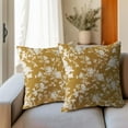 thumbnail image 6 of Vintage Floral Pillow Covers 18x18 Inch Set of 2 Rustic Mustard Yellow and White Outdoor Decorative Throw Pillows Chinoiserie Flower Toile Pillowcases Cushion Covers for Couch Home Decor, 6 of 6