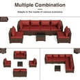 thumbnail image 6 of ELPOSUN Outdoor Wicker Patio Furniture Set 7 Pieces Sectional Sofa for Garden & Backyard, 6 of 7