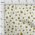thumbnail image 2 of oneOone Viscose Jersey White Fabric Honey Bees Sewing Material Print Fabric By The Yard 60 Inch Wide, 2 of 4