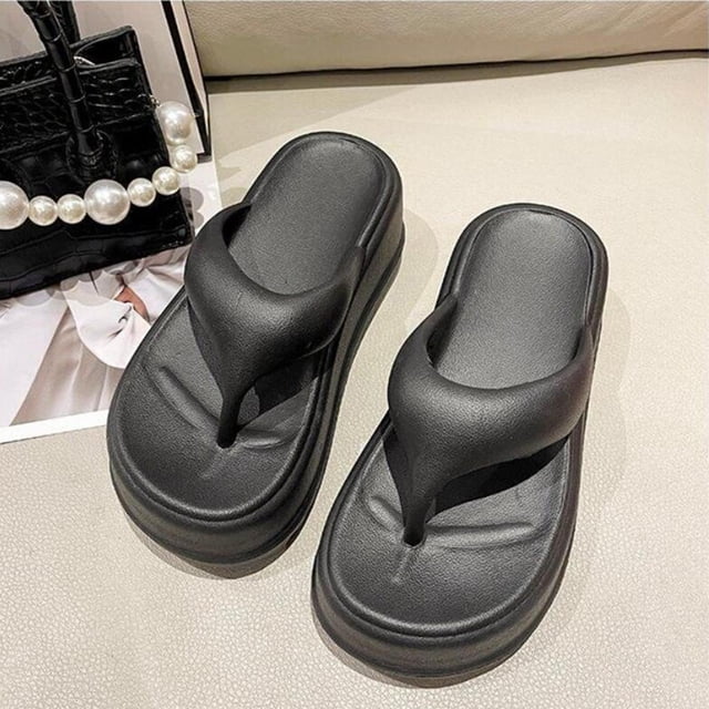 Sandalias para caminar Salvador Moda Parte inferior gruesa para mujer Suave piscina portátil Diapositivas Zapatillas 40 a 41
